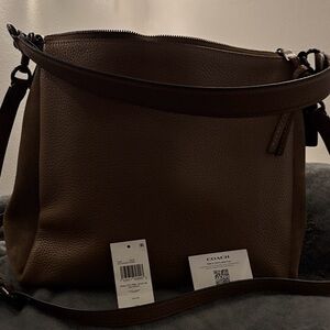 Coach Shay Brown Pebbled Leather Shoulder Bag NWT
